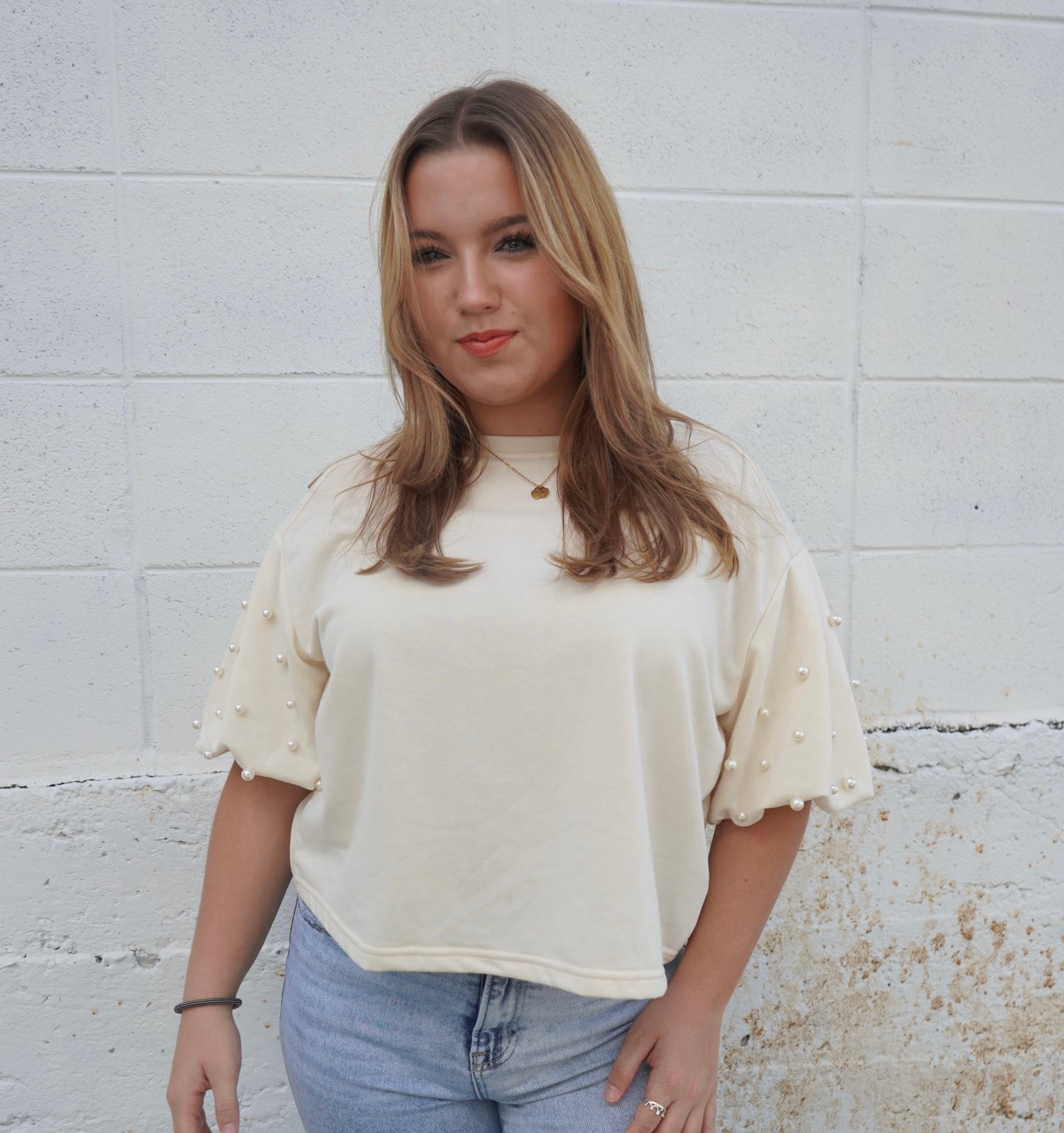 Cream and Pearl Sweater