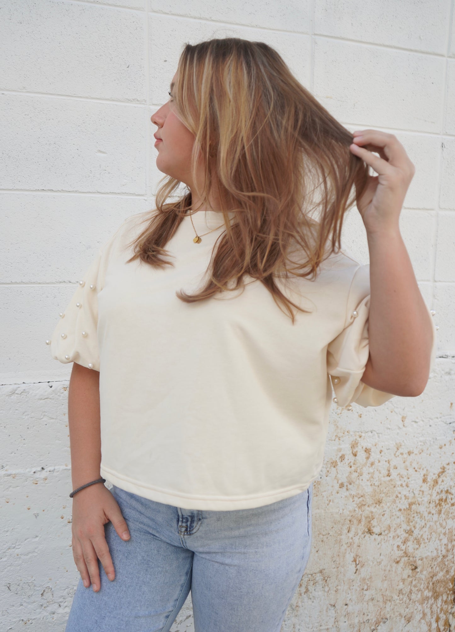 Cream and Pearl Sweater